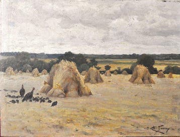 Joseph Chiffonny (1857-1923) - Paysage aux meules et
