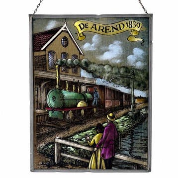 Glas-in-loodraam - Stained-glass window hanger De Arend