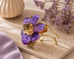 Boho Bloemarmband in Violet en Goud – Artistiek ontwerp, Huis en Inrichting, Nieuw