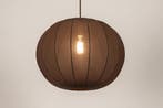 Rietveld Hanglampen - Bruin - Stof, Metaal, Huis en Inrichting, Lampen | Hanglampen, Verzenden, Nieuw