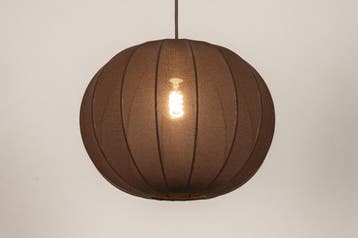 Rietveld Hanglampen - Bruin - Stof, Metaal, Huis en Inrichting, Lampen | Hanglampen, Verzenden, Nieuw