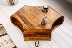 Retro salontafel ORGANIC LIVING 80cm Sheesham Palissander, Huis en Inrichting, Tafels | Salontafels, Ophalen of Verzenden, Nieuw