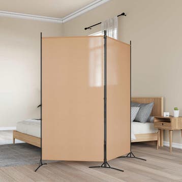 vidaXL 2-Panelen Kamerscherm Beige 175 x 180 cm Stof, Verzenden, Nieuw