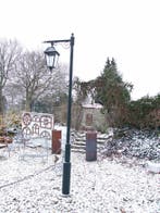 Ijzeren lantaarnpaal verzinkt en zwart gecoat., Tuin en Terras, Buitenverlichting, Minder dan 50 watt, Nieuw, Netvoeding, Hanglamp