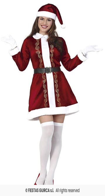 Kerstjurk Donker Rood Luxe, Verzenden, Nieuw, Feestartikel