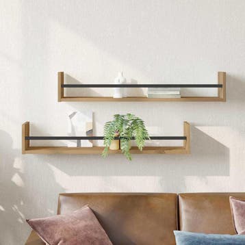 vidaXL Wandplank Muurmontage 2 st Artisan Eiken 80 x 16 x 14, Verzenden, Nieuw