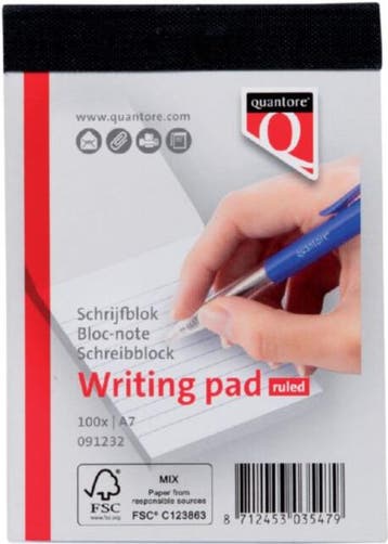 Schrijfblok Quantore A7 gelinieerd, Diversen, Papierwaren, Verzenden, Nieuw