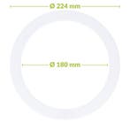 Luxar Verloopring Polystyreen Ø180-224mm Wit, Verzenden, Nieuw