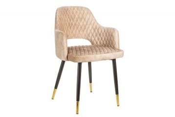 Elegante stoel PARIS grijs fluweel decoratief quilten en, Huis en Inrichting, Stoelen, Ophalen of Verzenden, Nieuw