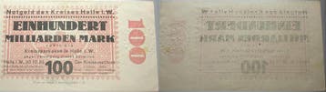 100 Milliarden Mark 1923-10-30 Das Papiernotgeld von West..., Verzenden