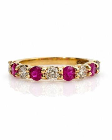 Eeuwigheidsring - 14 karaat Geel goud - 1.30ct. tw. Robijn -