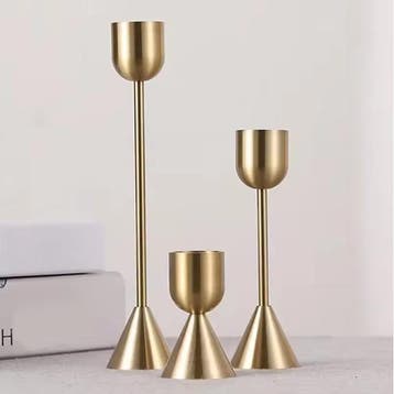 Luxe Gouden Metalen Kandelaar Elegante Tafelkandelaar, Huis en Inrichting, Woonaccessoires | Kandelaars en Kaarsen, Verzenden