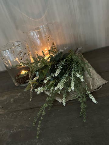 Namaak toef in shabby doek Witte lavendel, Ophalen of Verzenden, Nieuw