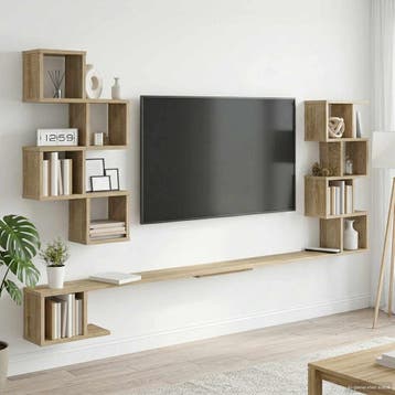 vidaXL Vaste TV Plank Sonoma Eiken 180 x 15 x 94 cm Bewerkt, Verzenden, Nieuw