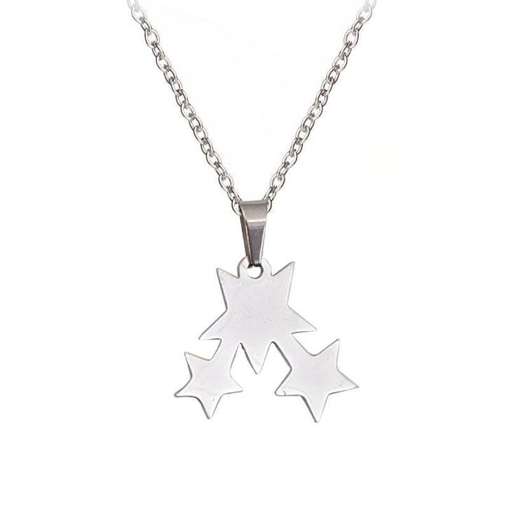 Fako Bijoux - Ketting - Stainless Steel - Sterretjes Trio -, Sieraden, Tassen en Uiterlijk, Kettingen, Verzenden