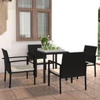 vidaXL 5-delige Tuinset poly rattan zwart, Tuin en Terras, 5 zitplaatsen, Nieuw, Tuinset, Verzenden