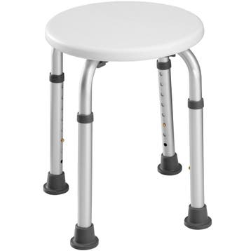 Ronde aluminium douchestoel - wit, Doe-het-zelf en Verbouw, Sanitair, Verzenden, Nieuw