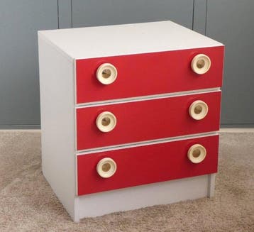 Ladekast - Vintage Nachtkastje - Houtvezelplaat, Kunststof,