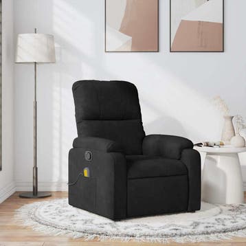 vidaXL Massagestoel microvezelstof zwart, Verzenden, Nieuw
