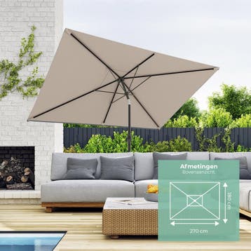 2dekans | LifeGoods Parasol - 270x180cm - 30° Kantelbaar -, Ophalen of Verzenden, Zo goed als nieuw
