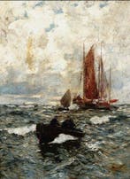 Andreas Dirks (1865-1922) - Fischerbote an der Sylt
