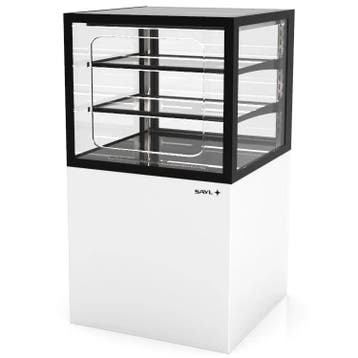 Neutrale Vitrine | INTEGRA | Wit/Zwart | 3 Niveaus |, Verzenden