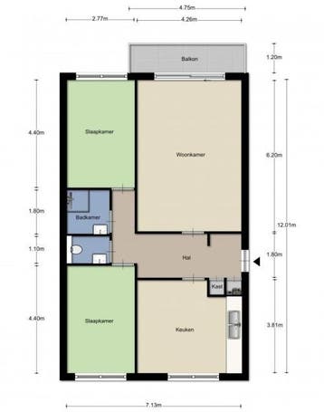 Te Huur 3 Kamer Appartement Twikkelstraat In Breda, Noord-Brabant, Direct bij eigenaar, Breda, Appartement
