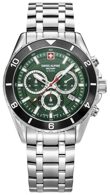 Swiss Alpine Military 7034.9138 Sierra Chrono horloge, Overige merken, Staal, Verzenden, Polshorloge