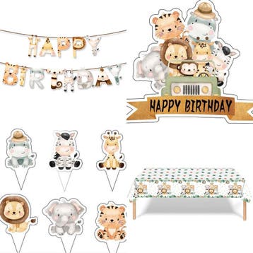 Taart topper Jungle Safari Thema, Verzenden, Nieuw, Taarten, Versiering