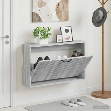vidaXL Wandgemonteerde Schoenkast HOORN 71 x 17 x 43 cm, Verzenden, Nieuw