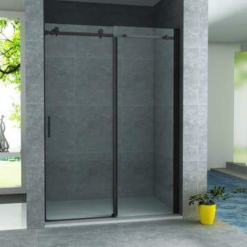 Schuifdeur BWS Hayes 140x200 cm Helder Glas Mat Zwart, Doe-het-zelf en Verbouw, Sanitair, Ophalen of Verzenden, Nieuw, Douche