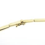 Gouden staafjes schakelcollier; 46,5 cm (Ketting), Ophalen of Verzenden, Gebruikt, Overige kleuren, Goud