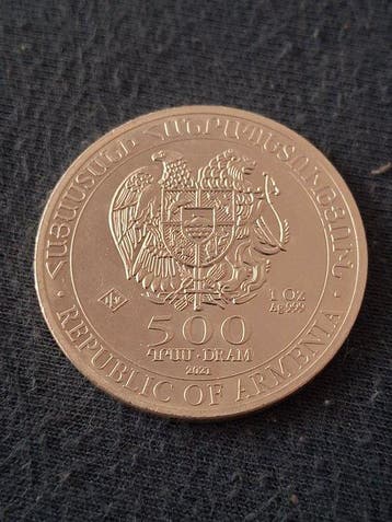 Armenië. 2021 Armenia 500 Dram Noahs Ark 1 Oz Silver Coin
