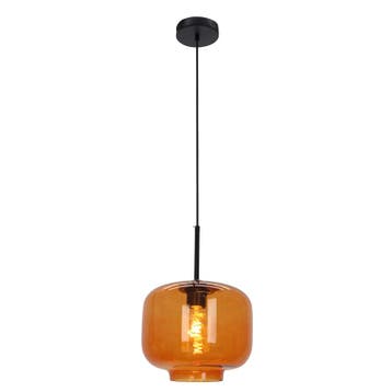 Retro hanglamp bruin, Anniek, Ophalen of Verzenden, Nieuw, Glas, Retro