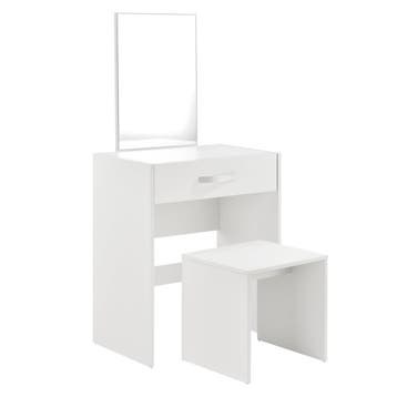 Kaptafel met krukje en spiegel make up tafel 132x63x39 cm wi, Verzenden, Nieuw