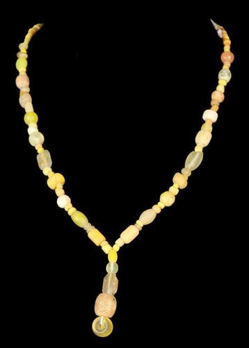 Oud-Romeins Geel Glas Kralenketting (Zonder minimumprijs)