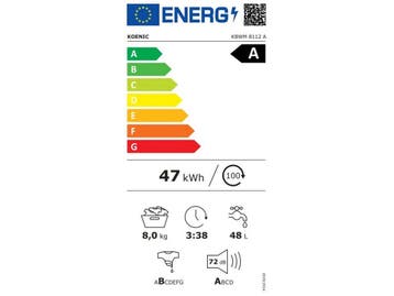 KOENIC KBWM 8112 A Wasmachine (8 kg, 1350 tpm, A), Verzenden, Zo goed als nieuw