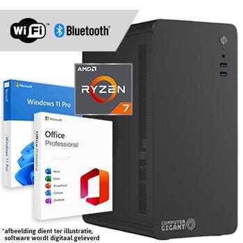 Ryzen 7 compleet - WiFi + BT + Windows + Office 2024 (Word,, Nieuw