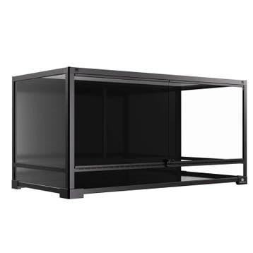 Terrarium Duvo Knockdown Zwart – Breed Glazen Terrarium v., Verzenden, Nieuw, Overige typen