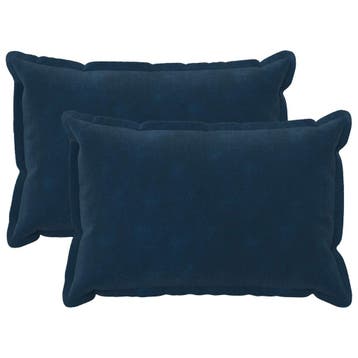 vidaXL Kussensloop 2 pcs HOUTEN Blauw 30 x 50 cm Microfiber, Verzenden, Nieuw, Blauw