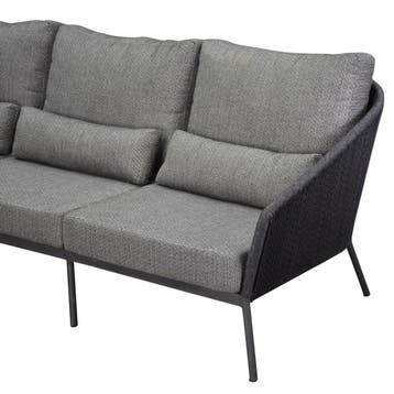 Costa 3-zits lounge bank antraciet rope, Ophalen of Verzenden, Nieuw