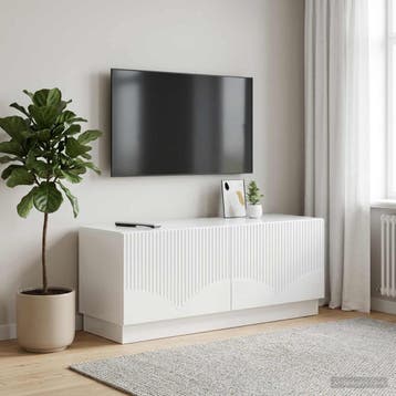 vidaXL Tv-meubel Hoogglans Wit Bewerkt hout, Huis en Inrichting, Minder dan 50 cm, Verzenden, Nieuw, Minder dan 100 cm