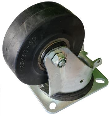 Rubberen Zwenkwiel 125 Mm - 250 KG - Transport Wiel - Indust, Doe-het-zelf en Verbouw, Zwenkwielen, Ophalen of Verzenden, Nieuw