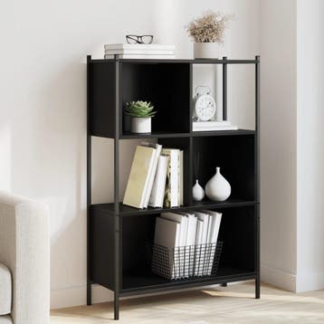 vidaXL Boekenkast 72x28x109 cm bewerkt hout zwart, Minder dan 50 cm, Verzenden, 100 tot 150 cm, Nieuw