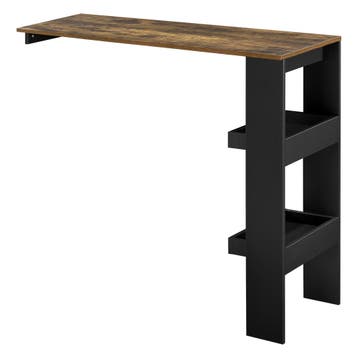 Bartafel Bromoella wandmontage 120x45x106 cm zwart eiken, Verzenden, Nieuw