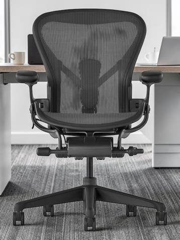 Als nieuw Herman Miller Aeron Remastered - 7 Jaar Garantie, Verzenden, Zwart, Zo goed als nieuw, Bureaustoel
