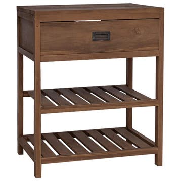 vidaXL Badkamerkast Naturel 60 x 45 x 75 cm Massief Teakhout, Verzenden, Nieuw