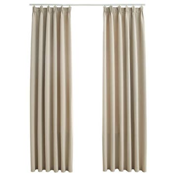 Gordijnen Beige 2 stuks | Tweedekansje | OP=OP, 100 tot 150 cm, Beige, Ophalen of Verzenden, Zo goed als nieuw