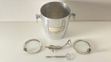 Argit - Champagne koeler (5) - Aluminium, Verzilverd metaal, Antiek en Kunst
