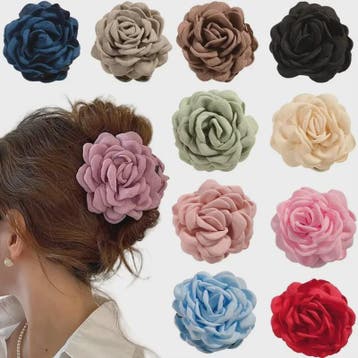 Bloem Haarclip Dames - Katoen Stof Rozen Klip - Medium Maat